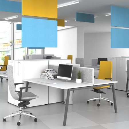 Bureau bench Nova A dos à dos avec écran de séparation. 2