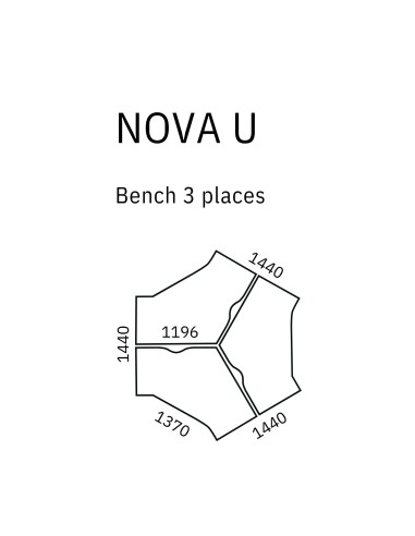 Dimensions du bureau bench avec 3 places Nova U.