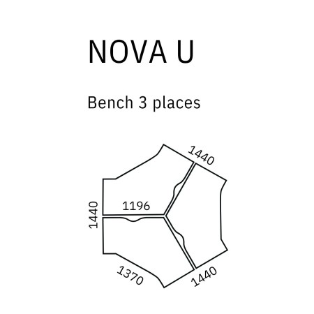 Dimensions du bureau bench avec 3 places Nova U.