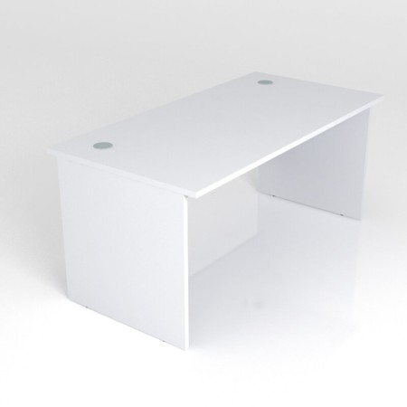Bureau droit avec pieds panneau design Optima Plus pour espaces professionnels.