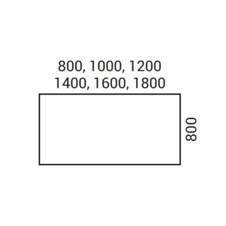 Dimensions bureau droit Optima Plus profondeur 800.