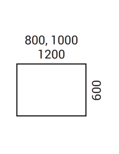 Dimensions du bureau droit profondeur 600 Optima Plus.