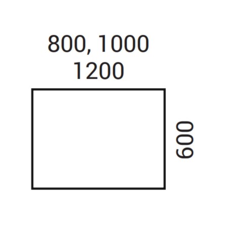 Dimensions du bureau droit profondeur 600 Optima Plus.