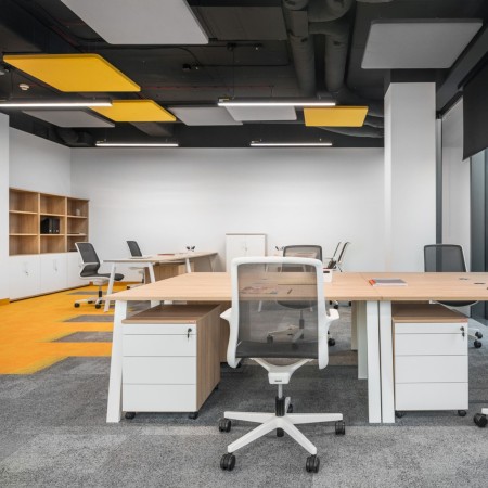 Panneaux acoustiques plafond en open space lumineux - Selva Sky