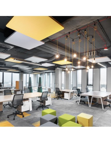 Panneaux acoustiques suspendus en espace collaboratif - Selva Sky
