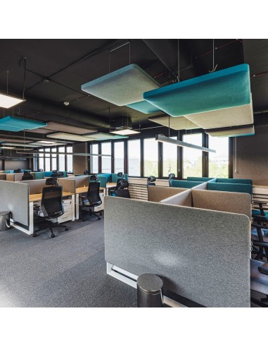 Panneaux acoustiques plafond en open space moderne - Selva Sky