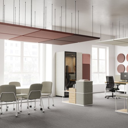 Panneaux acoustiques plafond en salle de réunion - Selva Sky