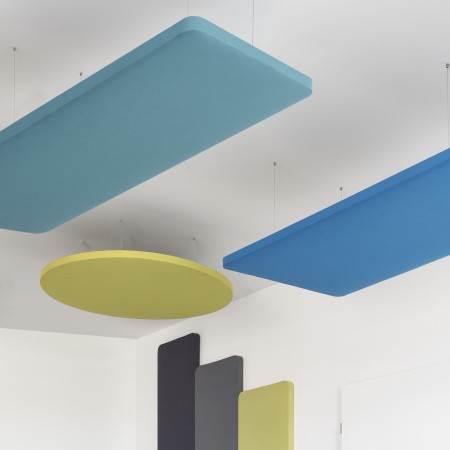 Panneaux acoustiques suspendus ronds colorés - Selva Sky