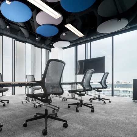 Panneau acoustique suspendu rond gris - Selva Sky 2