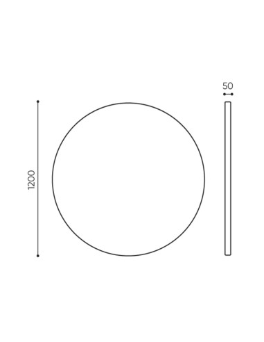 Dimensions panneau acoustique rond suspendu - Selva Sky