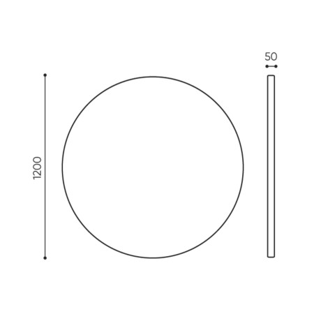 Dimensions panneau acoustique rond suspendu - Selva Sky