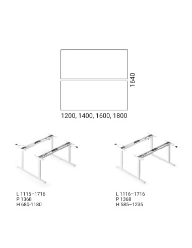 Dimensions bench Active.