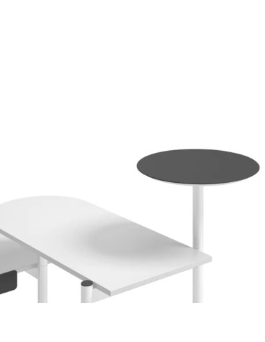 Bureau Zedo avec accessoires, table ronde supplémentaire.