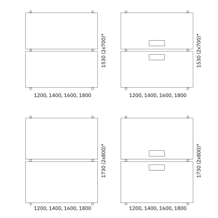 Dimensions bureau bench Zedo.
