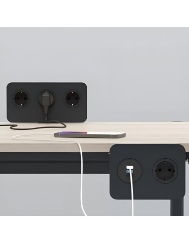 Prises et système électrique du bureau droit Zedo.