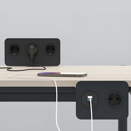 Prises et système électrique du bureau droit Zedo.