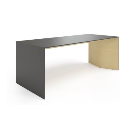 Bureau Move&Lead hauteur fixe avec plateau 1800 ou 2000 mm, passage de câbles discret et chargeur Qi.