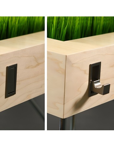 Crochet latéral pour sacs du bureau de direction AIR Executive en bois et métal fin.