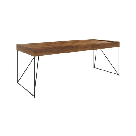 Bureau de direction AIR Executive en placage bois foncé avec plateau de 120 mm et piètement métal fin.