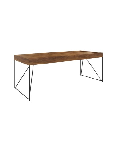 Bureau de direction AIR Executive en placage bois foncé avec plateau de 120 mm et piètement métal fin.