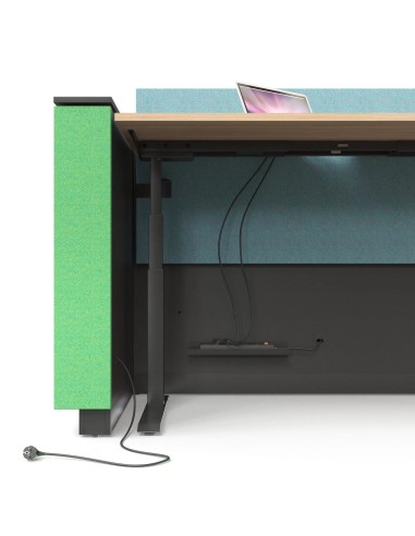 Banque de réception d'angle en L  avec bureau en option - DOMINO