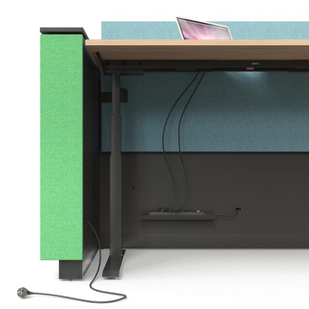 Banque de réception d'angle en L  avec bureau en option - DOMINO