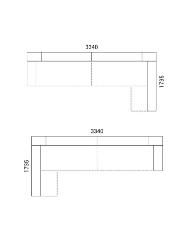 Dimensions du bureau d'accueil NOVA.
