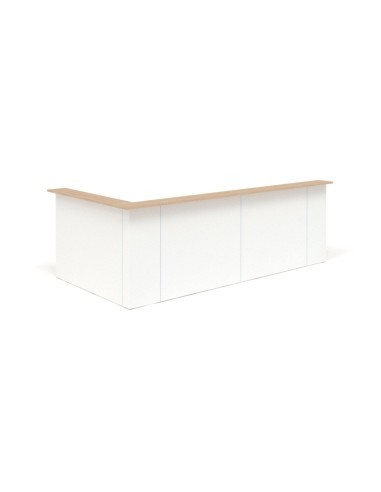 Plan de la banque d’accueil NOVA en L avec configuration droite et gauche.