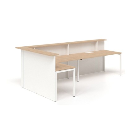 Vue intérieure du comptoir d'accueil Nova avec bureaux pour espaces d'accueil professionnels.