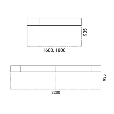 Dimensions banque d'accueil Nova droite.