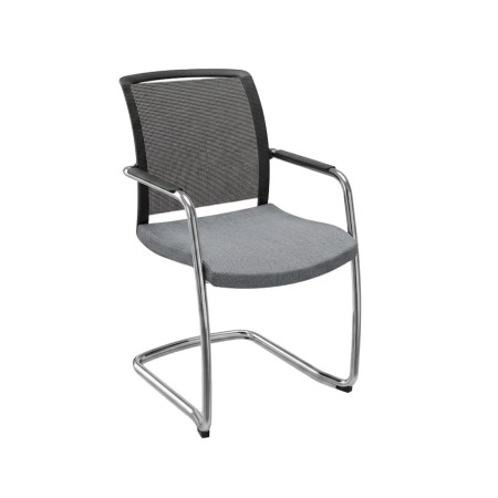 Chaise réunion résille accoudoirs piètement luge – DIVA