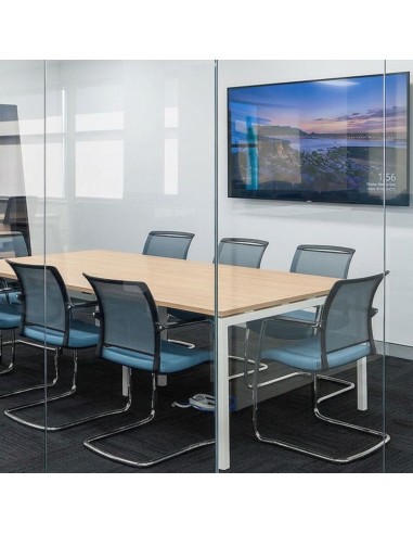 Chaise réunion résille accoudoirs piètement luge – DIVA