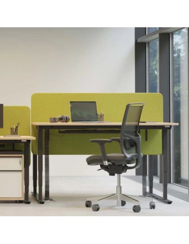 Écran acoustique vert EASY pour poste individuel en open space.