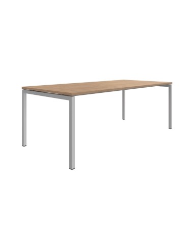 Bureau droit NOVA U profondeur 80 cm avec plateau rectangulaire et piètement métallique en U.