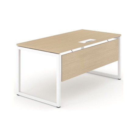 Bureau droit NOVA O profondeur 80 cm avec piètement métal en O et plateau rectangulaire.