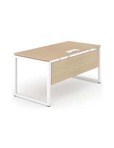 Bureau droit NOVA O profondeur 80 cm avec piètement métal en O et plateau rectangulaire.