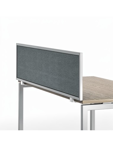 Écran acoustique de bureau NOVA avec cadre métal blanc et finition tissu pour poste individuel.