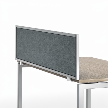 Écran acoustique de bureau NOVA avec cadre métal blanc et finition tissu pour poste individuel.