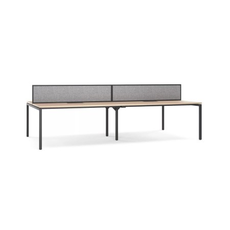 Écran acoustique central Nova Fabric with Metal Frame pour bench double avec cadre métal noir.