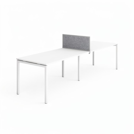 Écran acoustique central NOVA 800 mm gris clair avec cadre métal.
