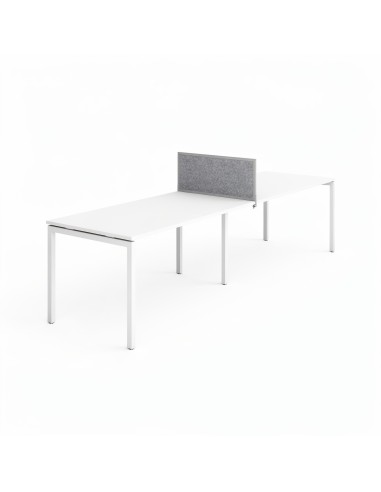 Écran acoustique central NOVA 800 mm gris clair avec cadre métal.