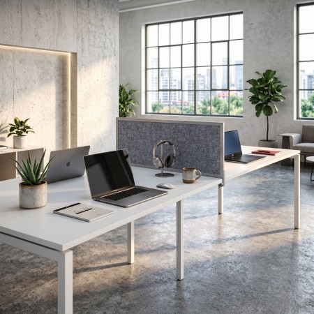 Écran acoustique central NOVA 800 mm gris clair avec cadre métal. 2