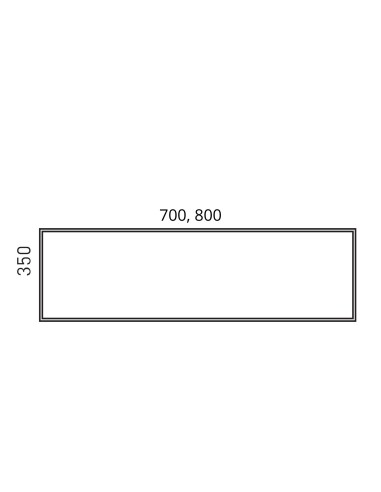 Dimensions cloison centrale pour bench double Nova Fabric.