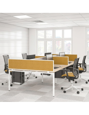 Écran acoustique latéral NOVA double bench open space à Neuchâtel.