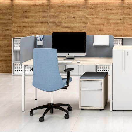 Écran frontal acoustique Nova Fabric pour ton bureau NOVA dans espace de travail.