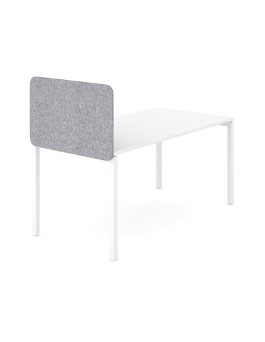 Cloison haute latérale de bureau NOVA en tissu gris avec angles arrondis.