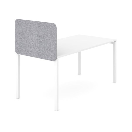 Cloison haute latérale de bureau NOVA en tissu gris avec angles arrondis.