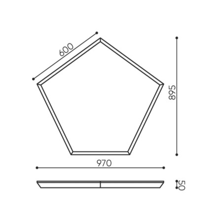 Dimensions panneau acoustique suspendu polygonal - Silent Block Sky