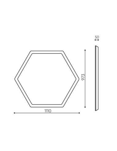 Dimensions panneau acoustique suspendu hexagonal - Silent Block Sky