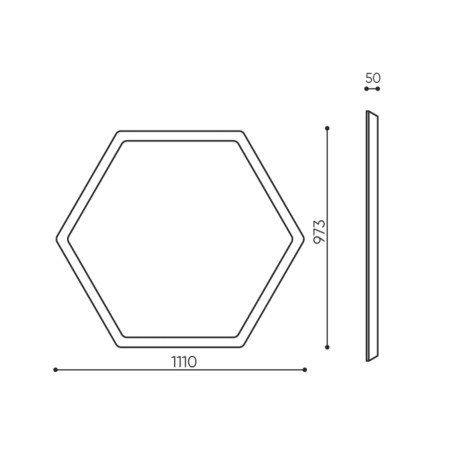 Dimensions panneau acoustique suspendu hexagonal - Silent Block Sky